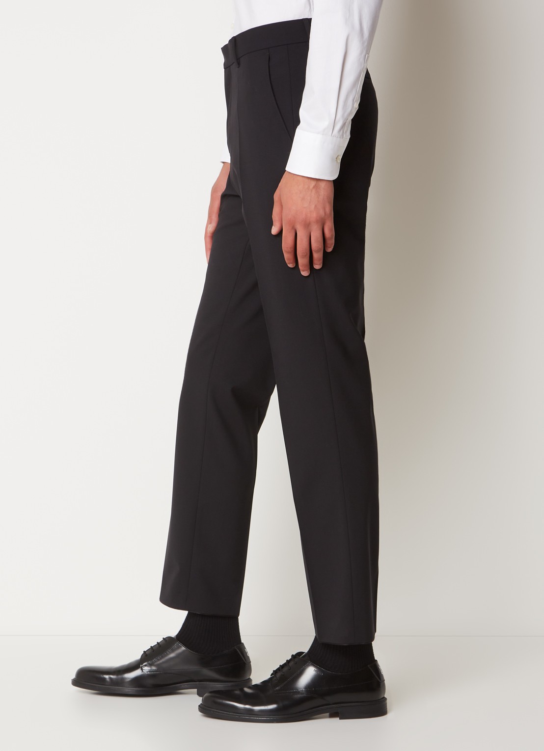 BOSS Genius slim fit pantalon van scheerwol met steekzakken - detail 2 zwart