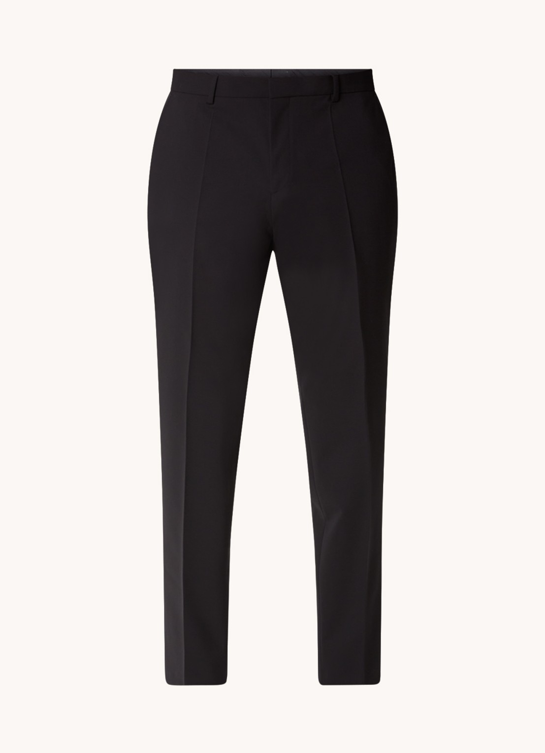 BOSS Genius slim fit pantalon van scheerwol met steekzakken - voorkant 5 zwart
