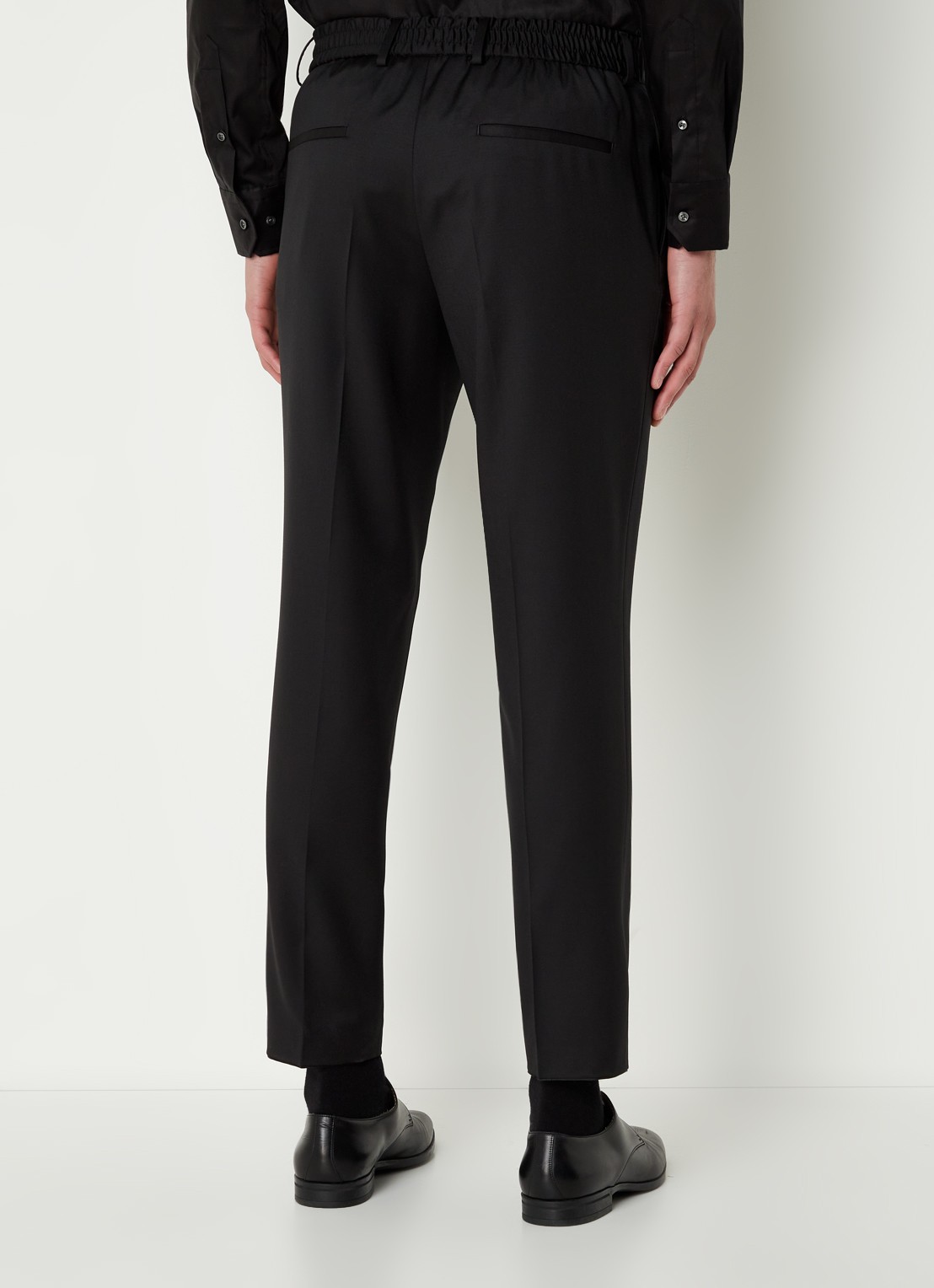 BOSS Genius tapered fit cropped pantalon met steekzakken - achterkant 4 zwart