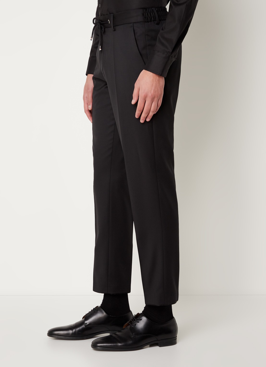 BOSS Genius tapered fit cropped pantalon met steekzakken - detail 2 zwart