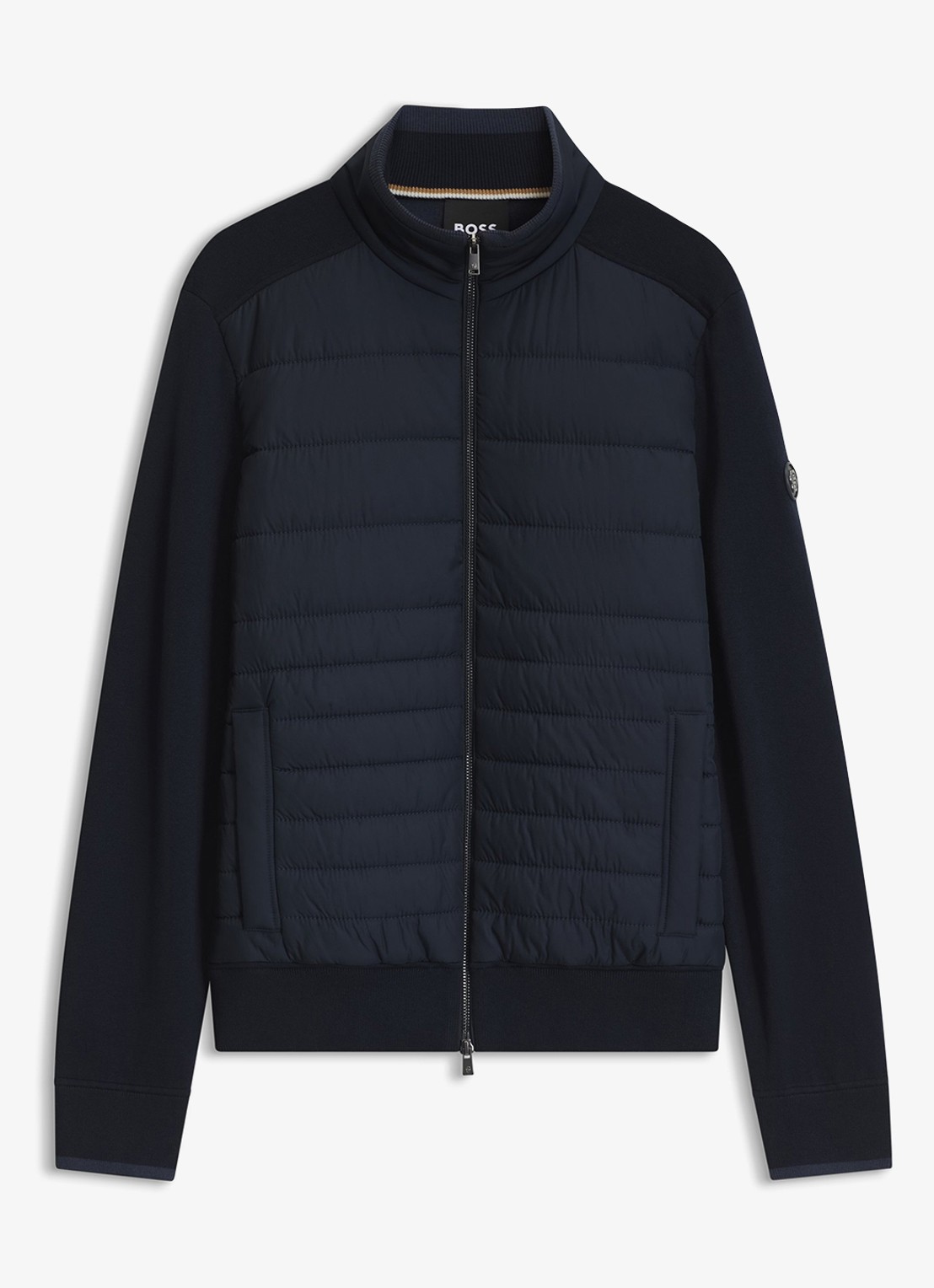 BOSS Gewatteerd jack in wolblend - voorkant 5 blauw