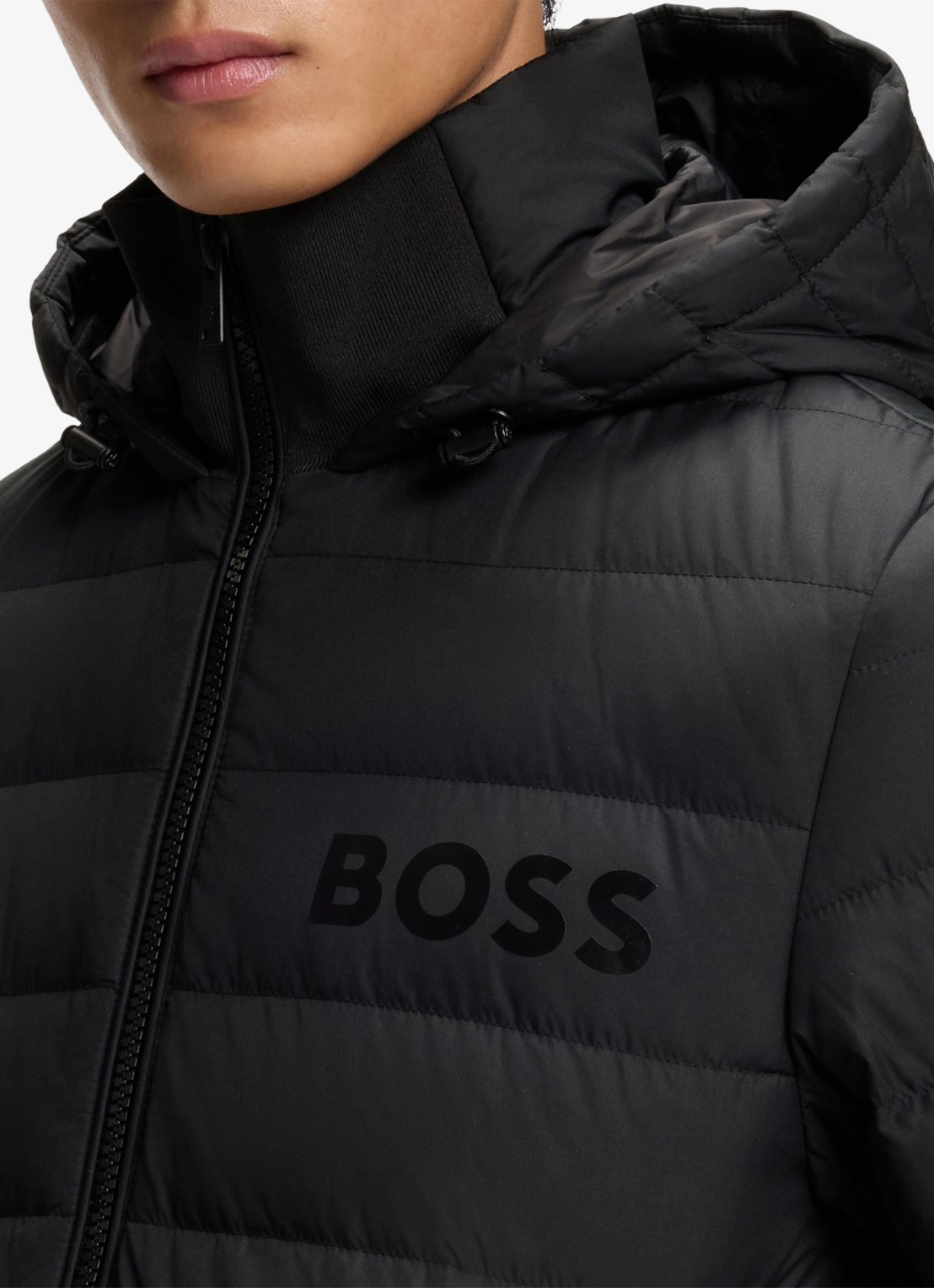 BOSS Gewatteerd jack met waterafstotende coating - detail 5 zwart
