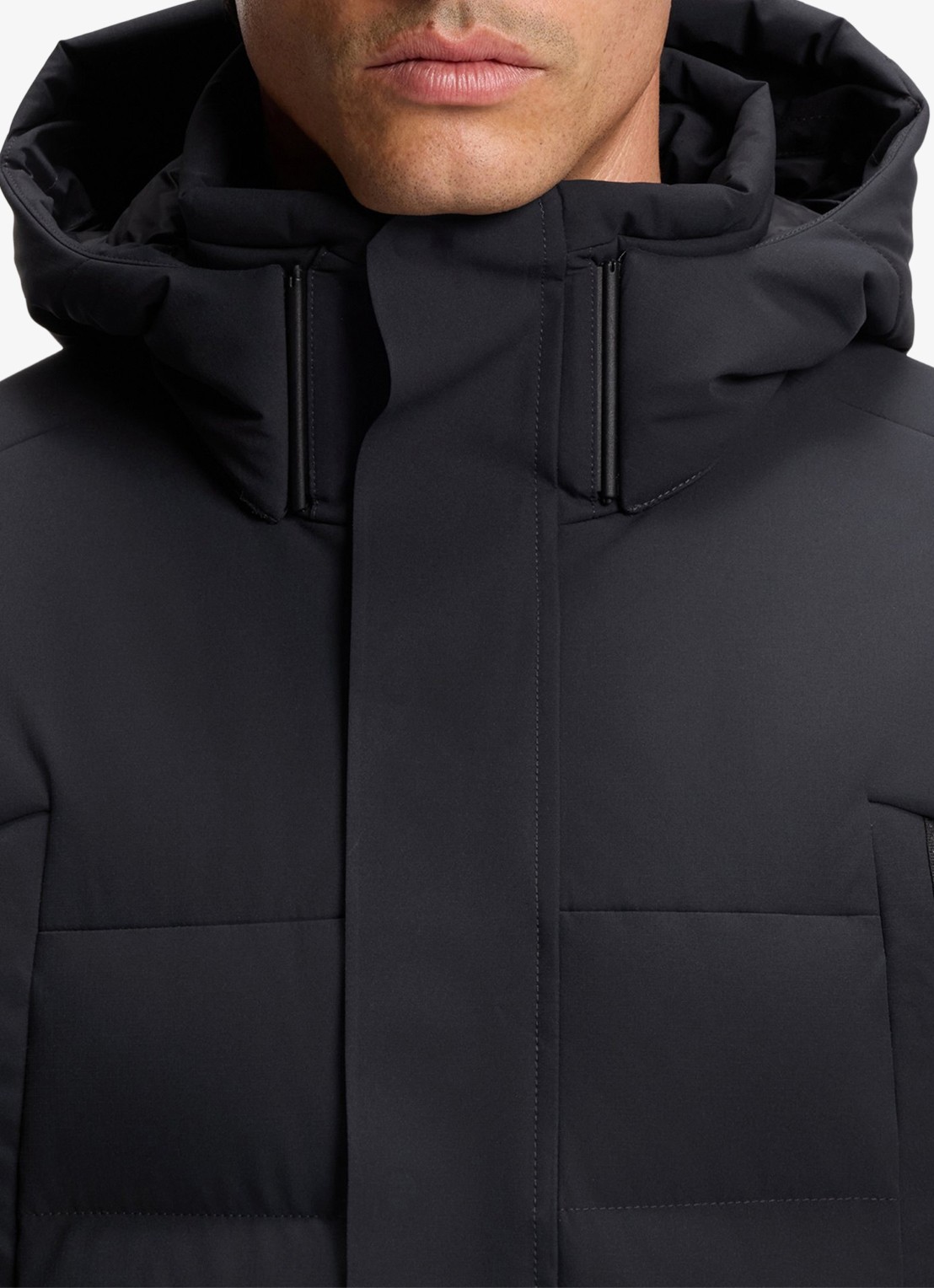 BOSS Gewatteerde jas met donsvulling en ritszakken - detail 2 donkerblauw