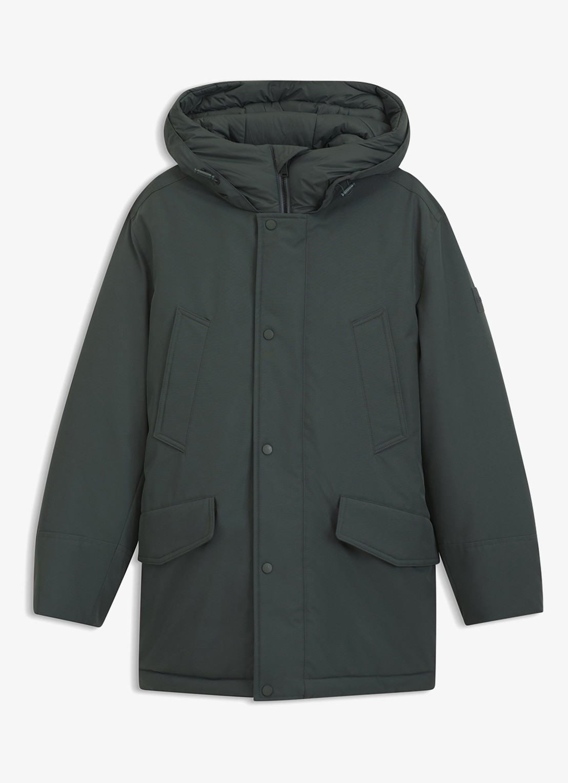 BOSS Gewatteerde parka met steekzakken - voorkant open green-377 / groen