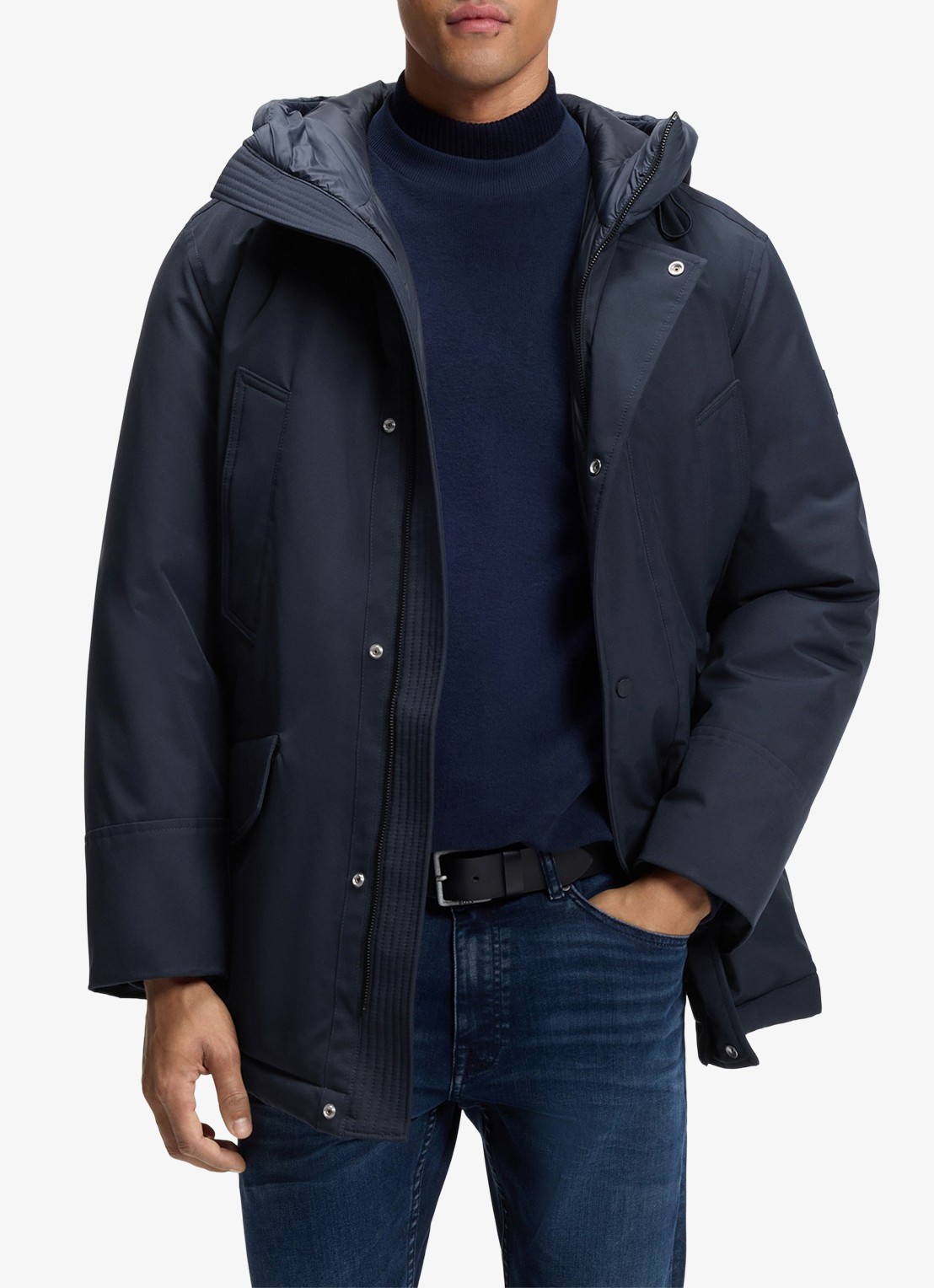 BOSS Gewatteerde parka met steekzakken - detail 4 blauw