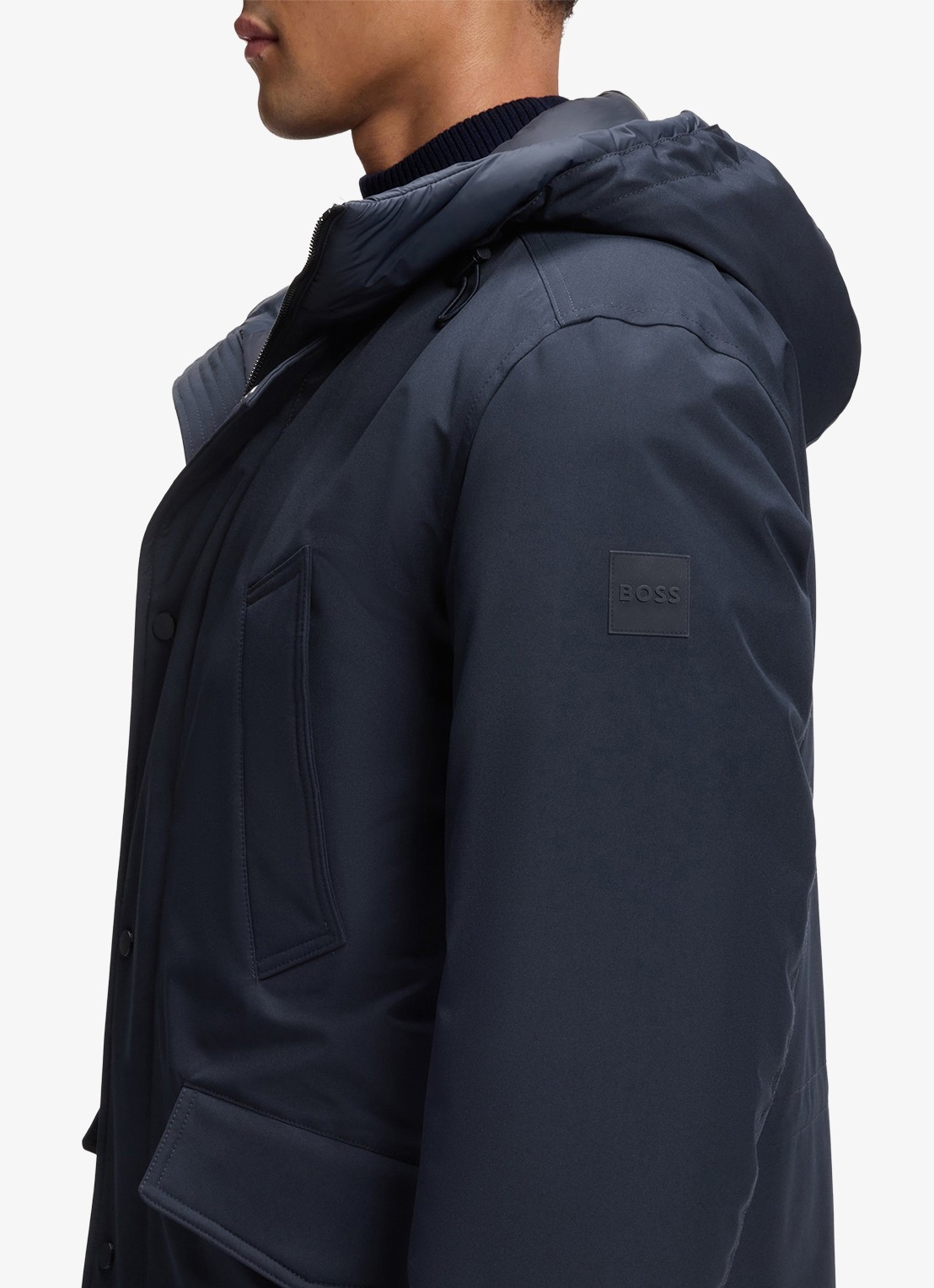 BOSS Gewatteerde parka met steekzakken - detail 6 blauw
