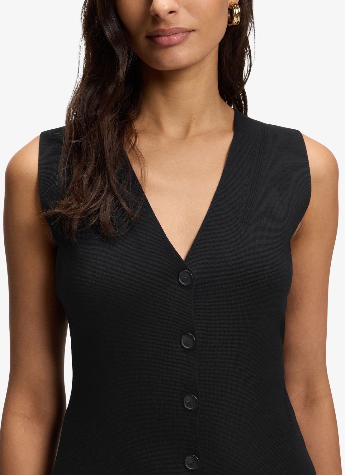 BOSS Gilet met V-hals - detail 4 zwart