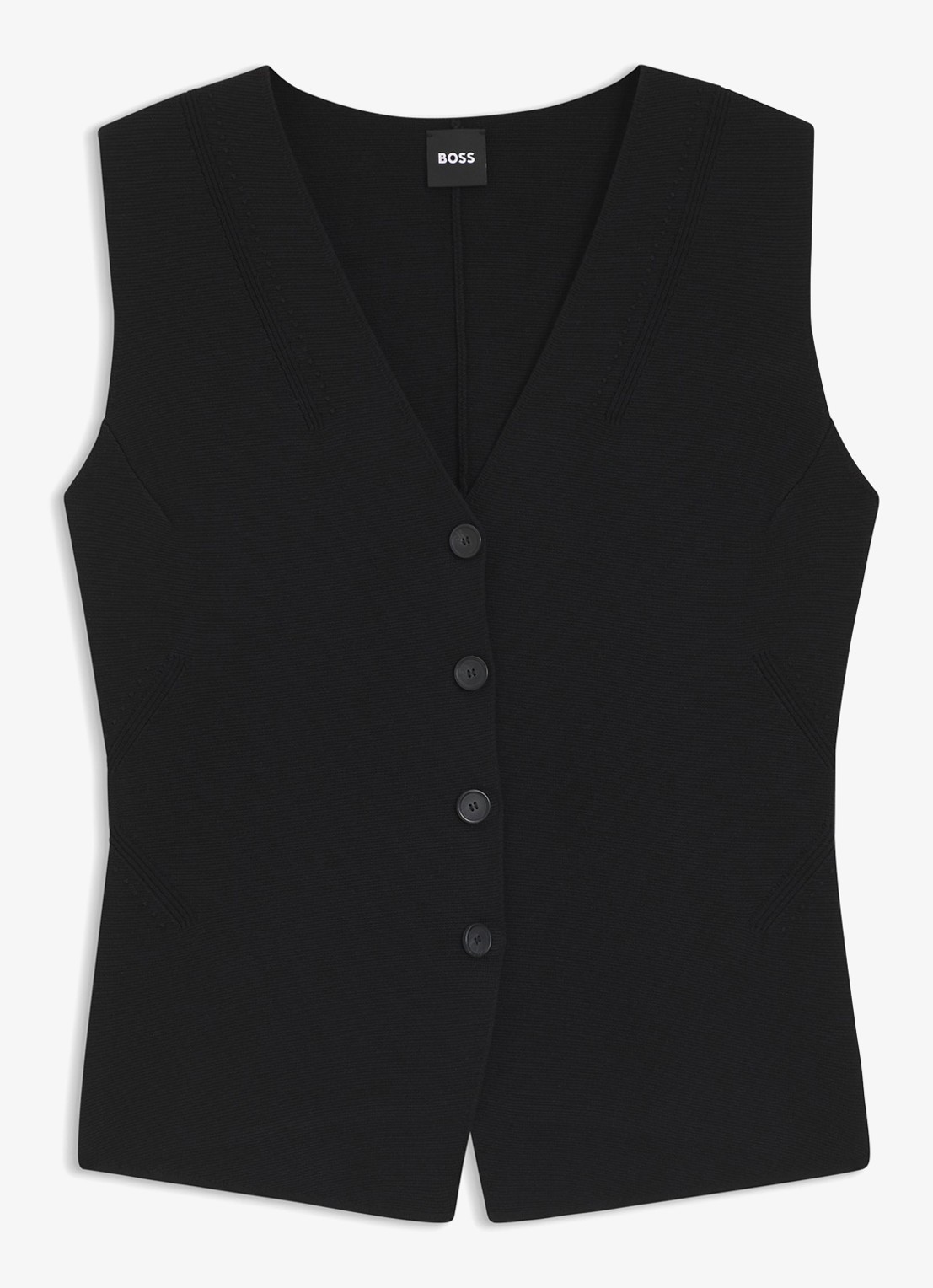 BOSS Gilet met V-hals - voorkant zwart