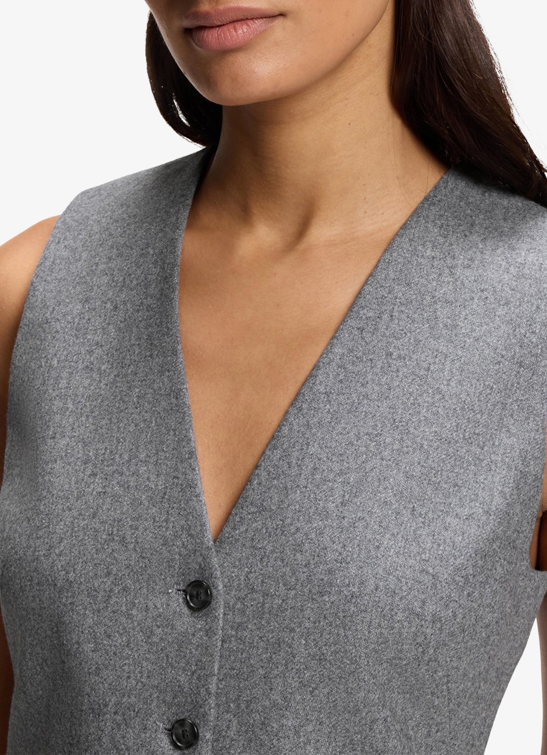 BOSS Gilet met V-hals - detail 2 grijs