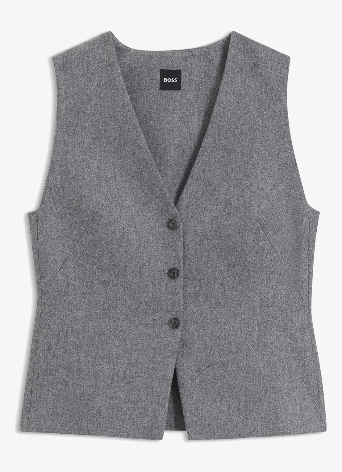 BOSS Gilet met V-hals - voorkant grijs