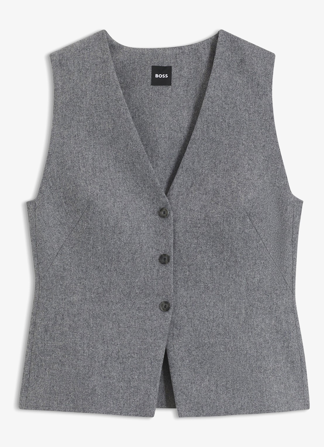 BOSS Gilet met V-hals - voorkant 4 grijs