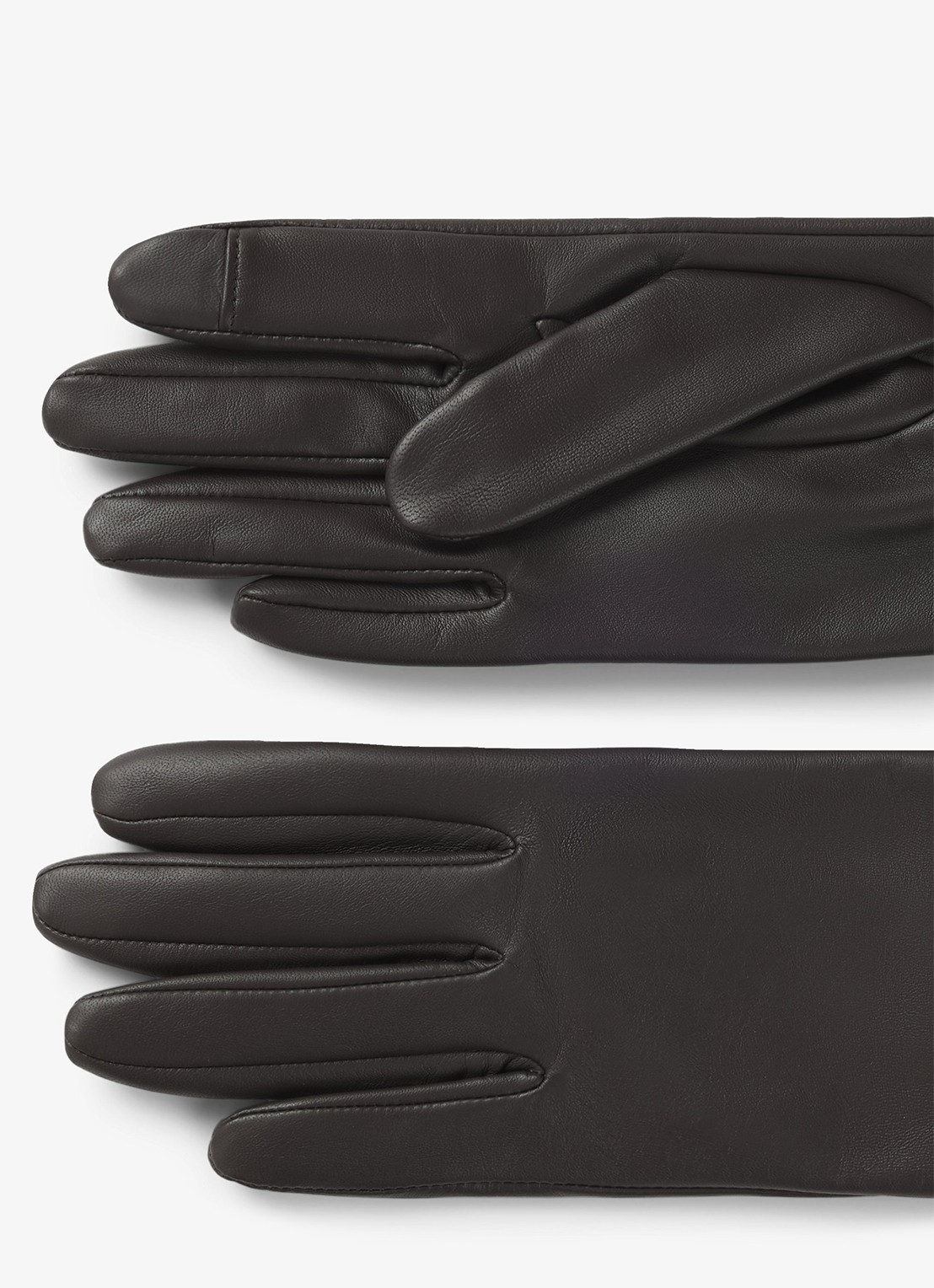 BOSS Gueen-ME handschoenen van leer met  touchscreen functie - detail 2 medium brown-210