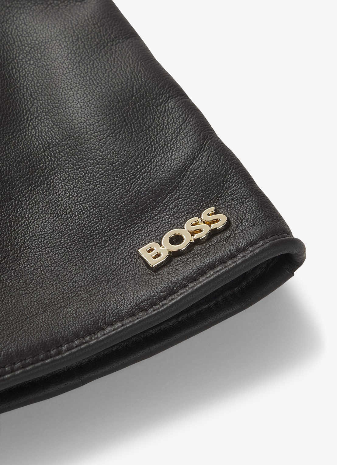 BOSS Gueen-ME handschoenen van leer met  touchscreen functie - detail 3 medium brown-210