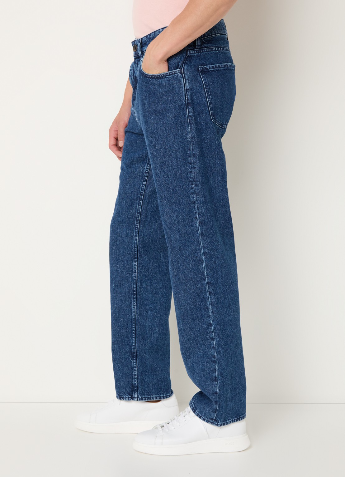 BOSS H-Akron straight leg jeans met donkere wassing - detail 3 indigo