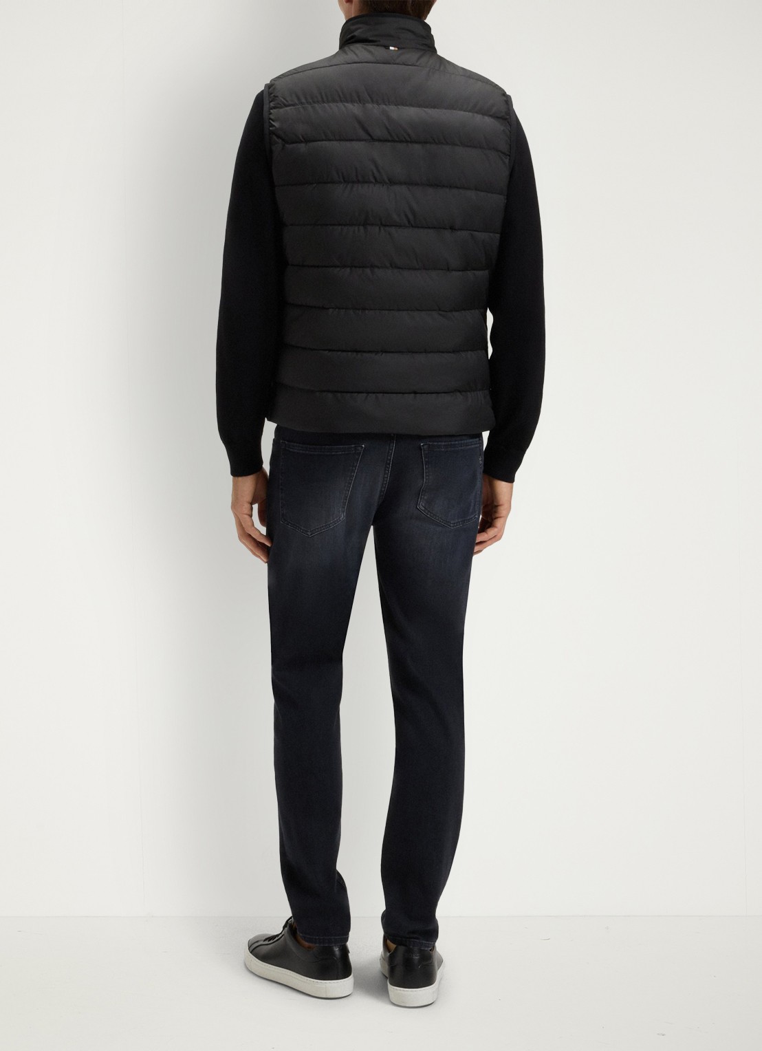 BOSS  H-Cenito gewatteerde bodywarmer met ritszakken - achterkant 3 zwart
