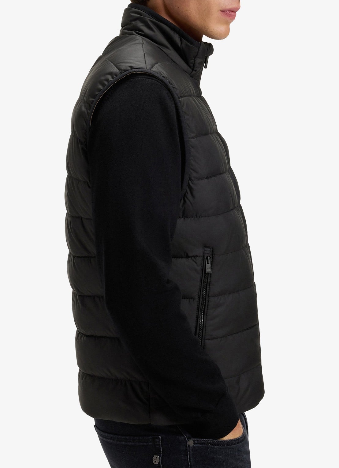BOSS  H-Cenito gewatteerde bodywarmer met ritszakken - detail 6 zwart