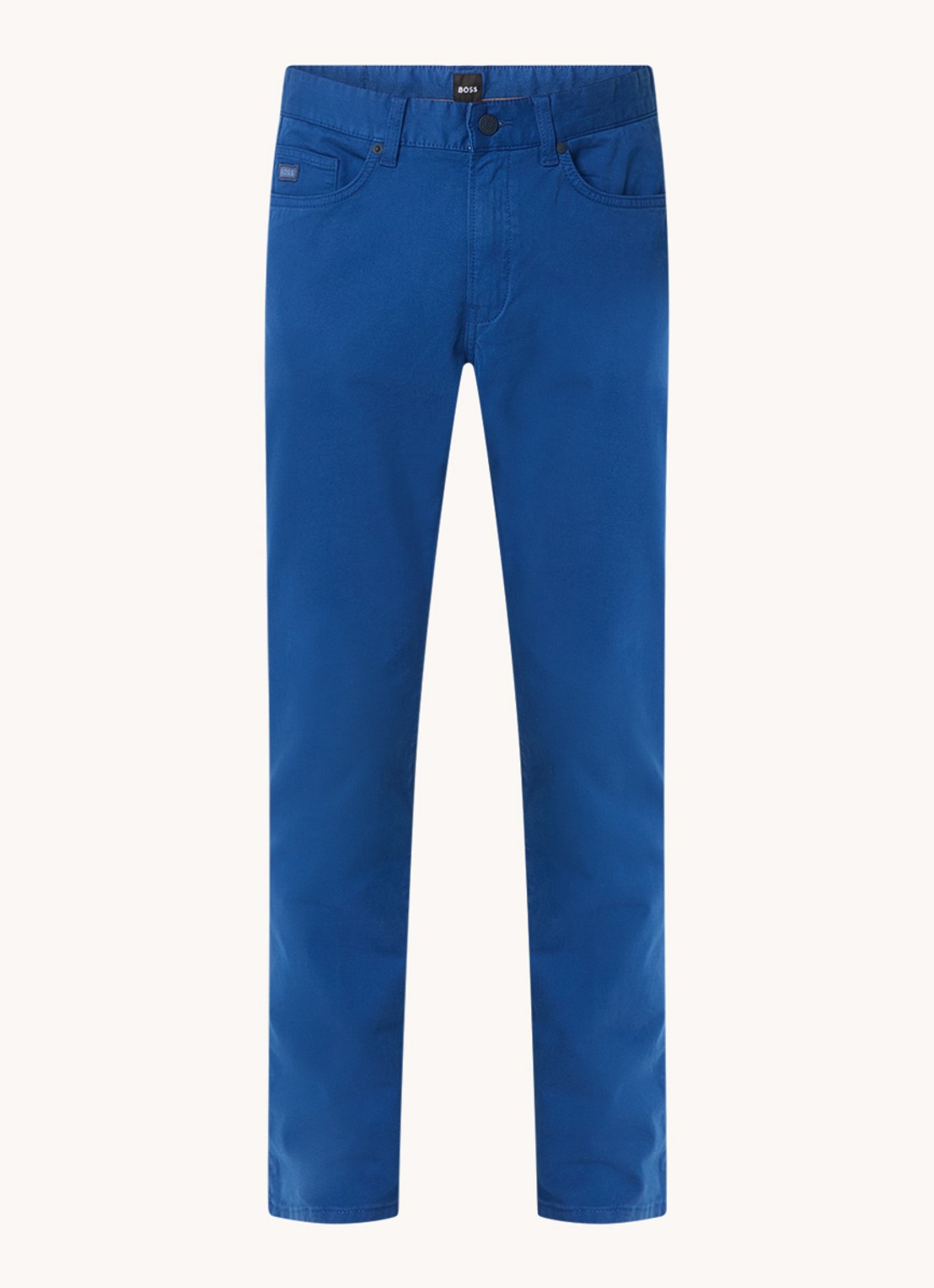 BOSS H-Delaware slim fit broek van wol met steekzakken - voorkant 4 blauw