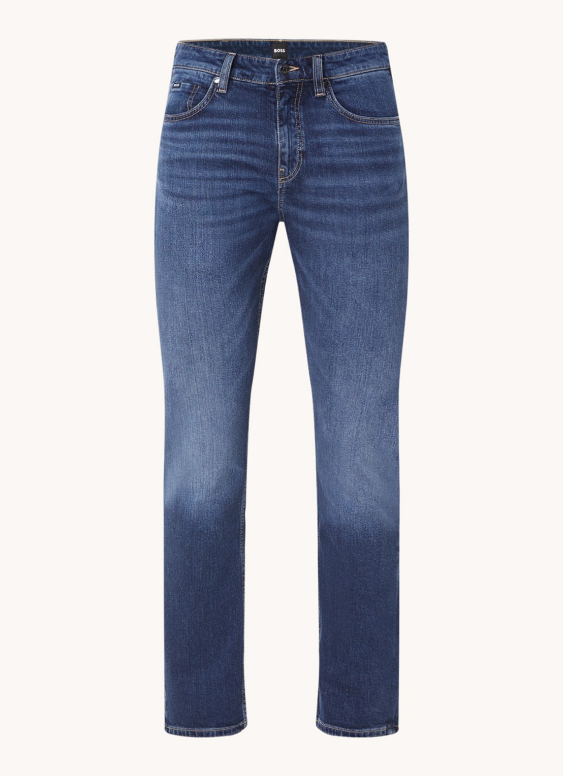 BOSS H-Delaware slim fit jeans met donkere wassing en steekzakken - voorkant 2 indigo