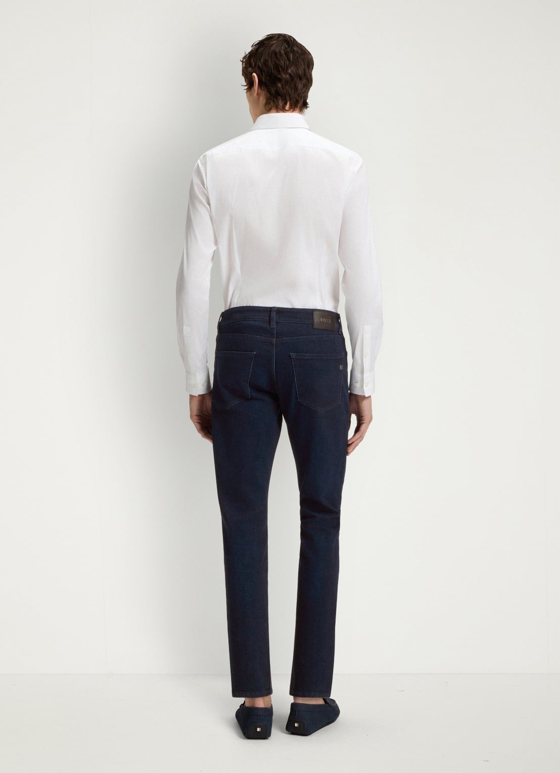 BOSS H-Delaware slim fit jeans met donkere wassing en steekzakken - detail 4 indigo