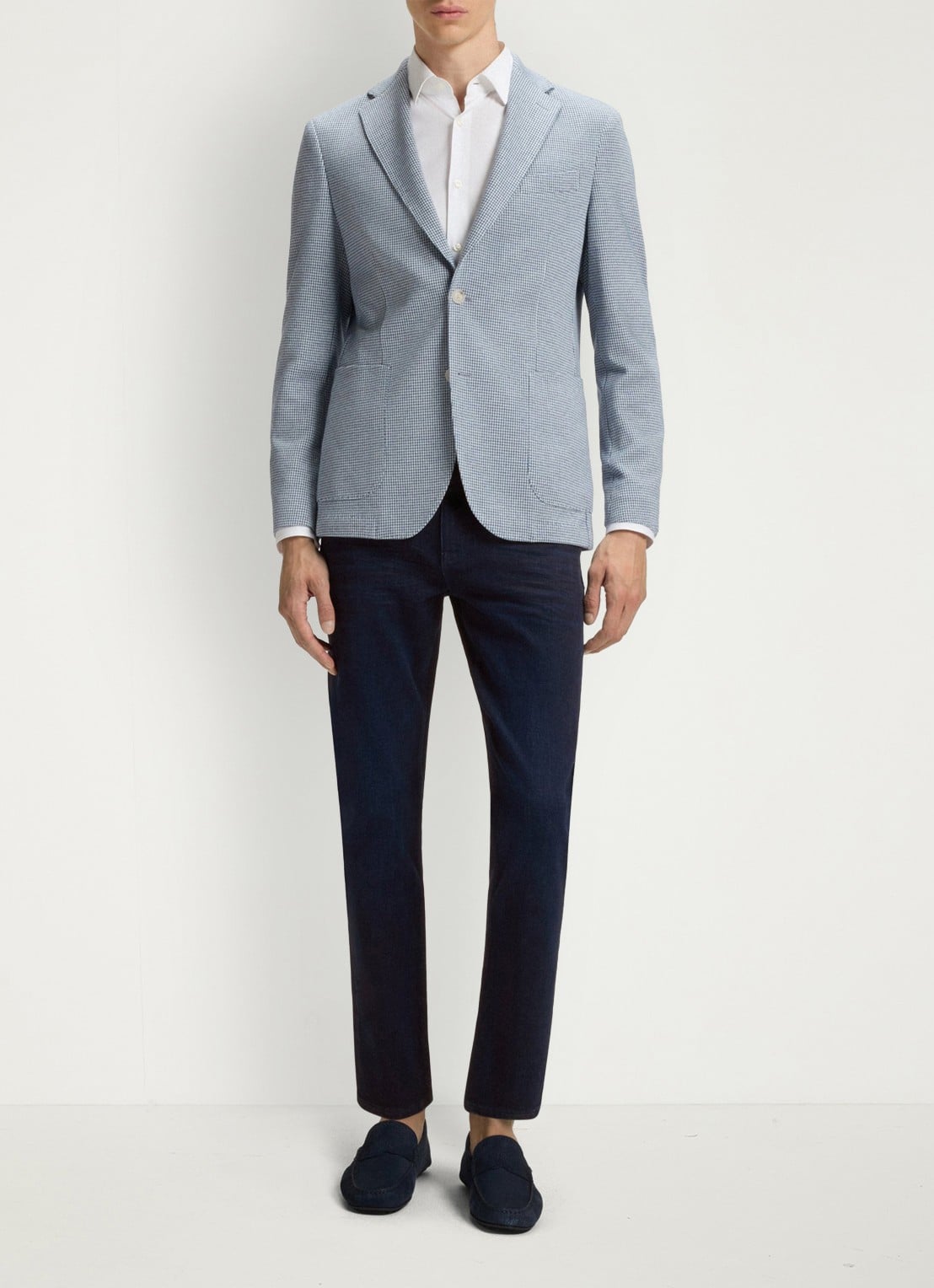 BOSS H-Delaware slim fit jeans met donkere wassing en steekzakken - voorkant 2 indigo