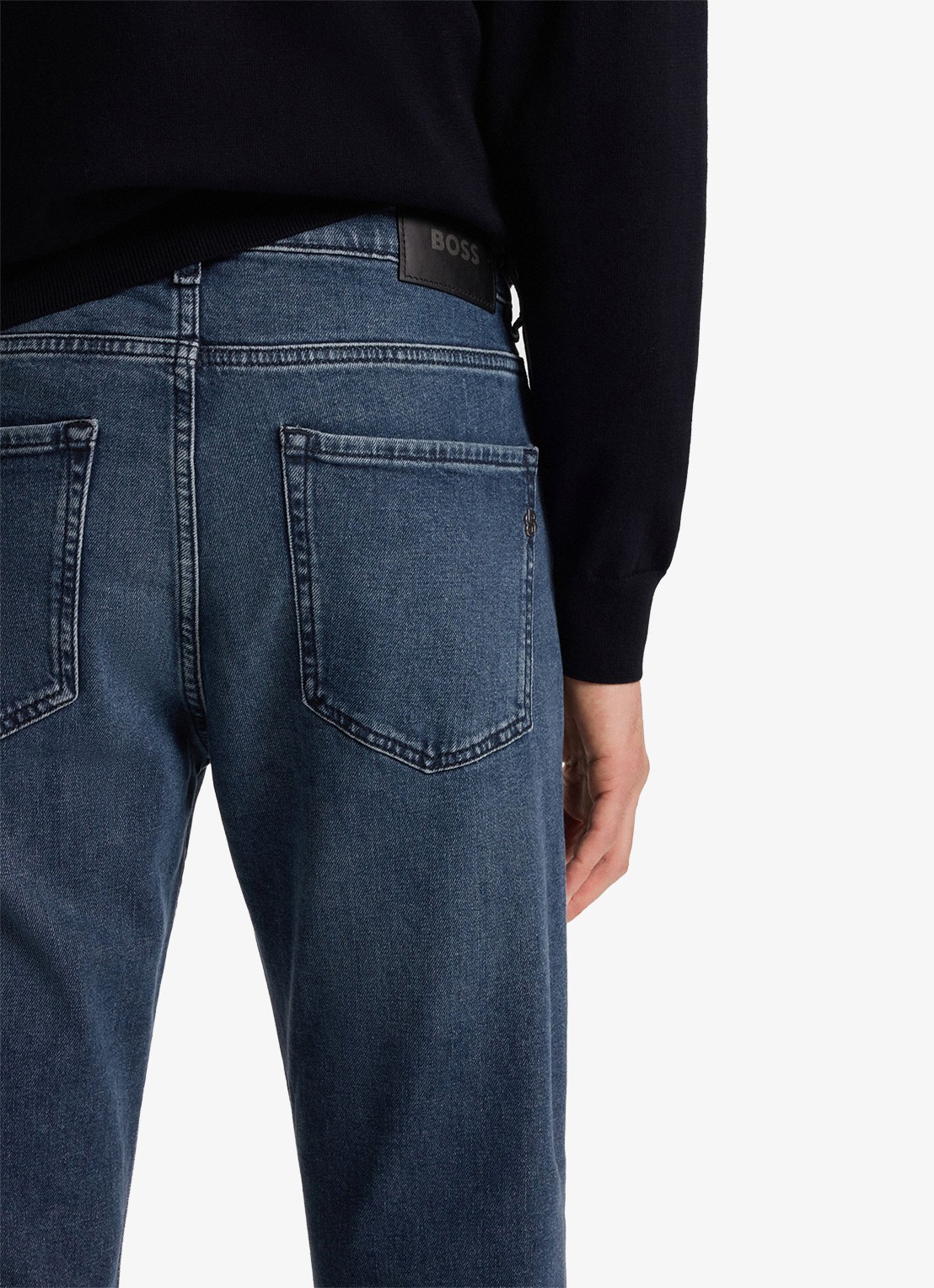 BOSS H-Delaware slim fit jeans met donkere wassing - detail 4 indigo