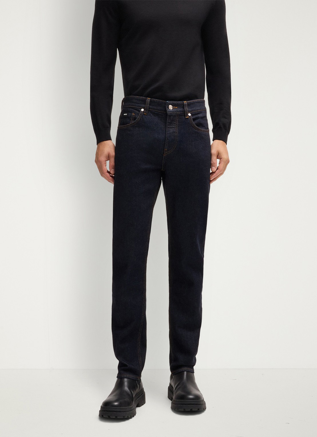 BOSS H-Delaware slim fit jeans met donkere wassing - detail 3 indigo