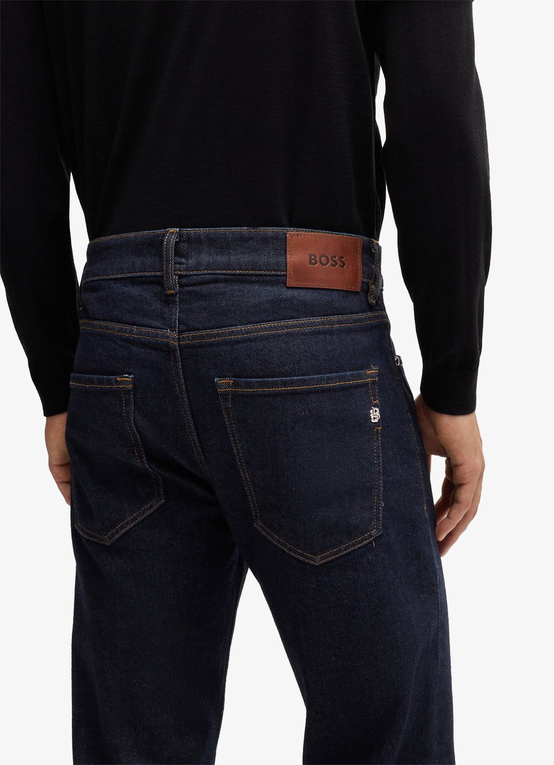 BOSS H-Delaware slim fit jeans met donkere wassing - detail 6 indigo