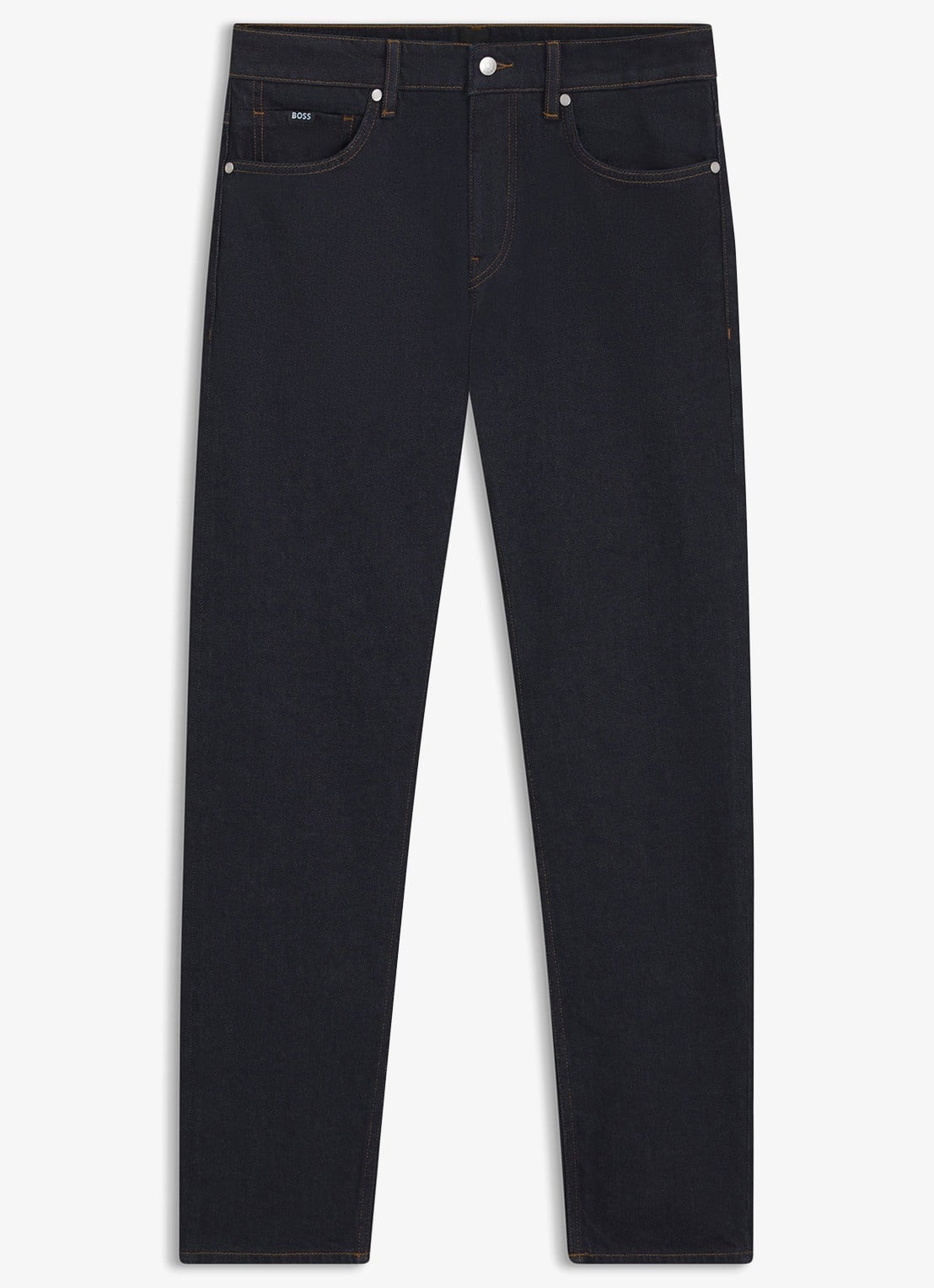 BOSS H-Delaware slim fit jeans met donkere wassing - voorkant indigo
