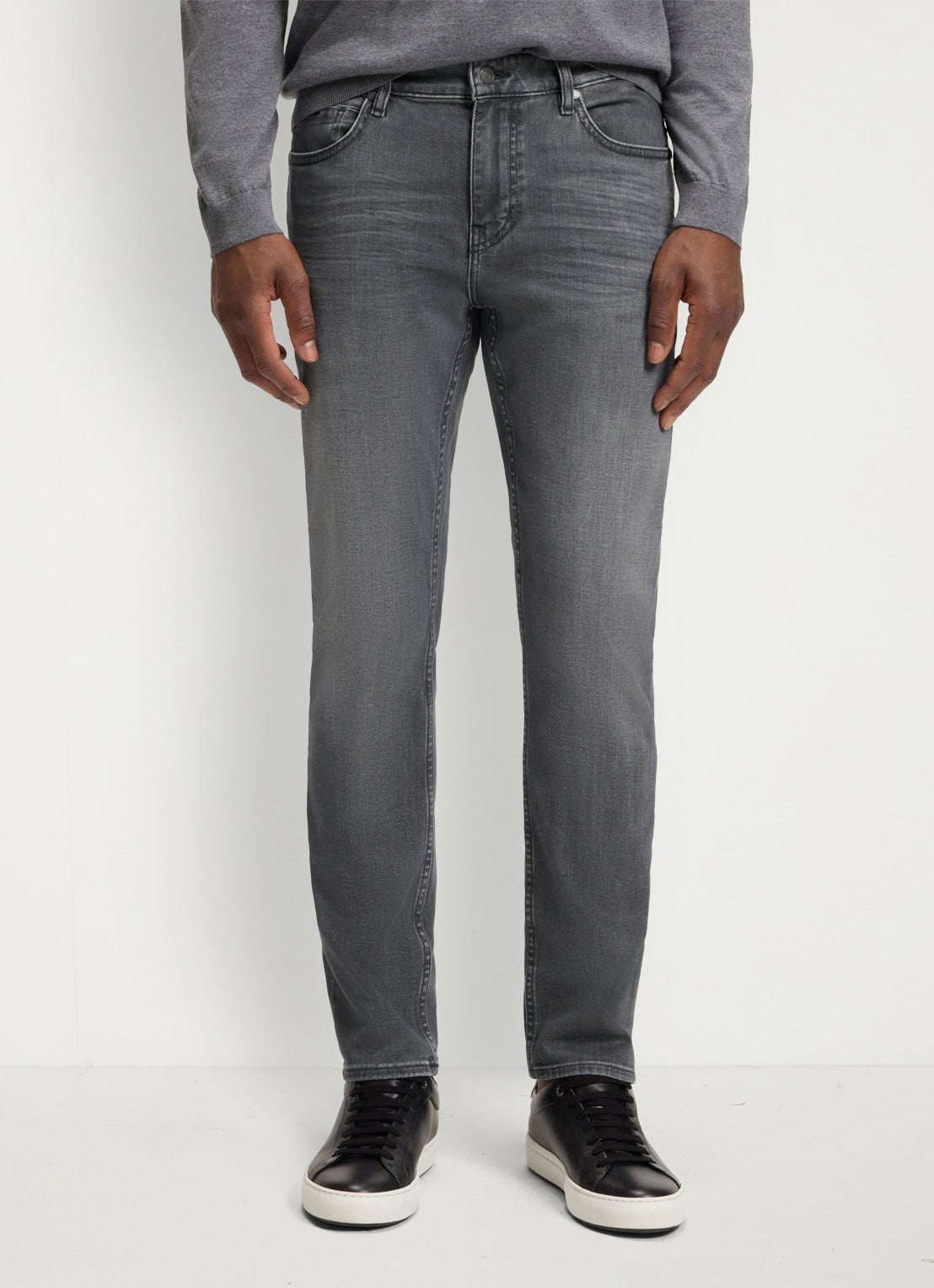 BOSS H-Delaware slim fit jeans met gekleurde wassing - detail 3 donkergrijs