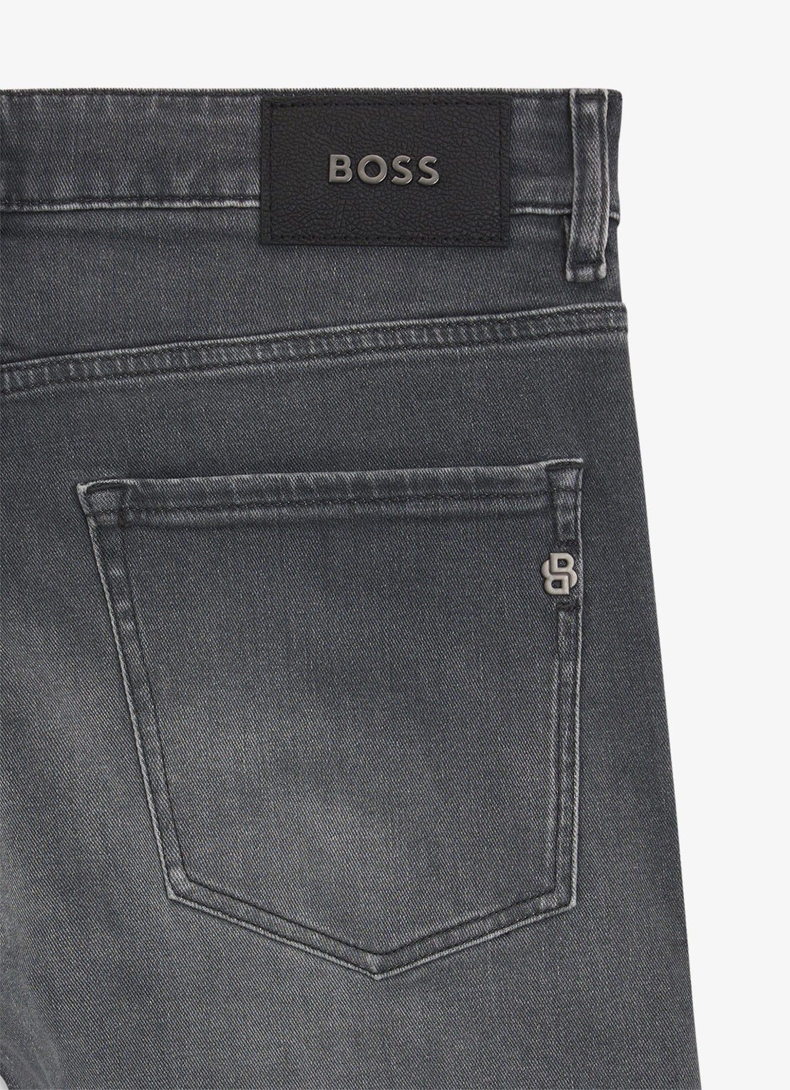 BOSS H-Delaware slim fit jeans met gekleurde wassing - detail 5 donkergrijs