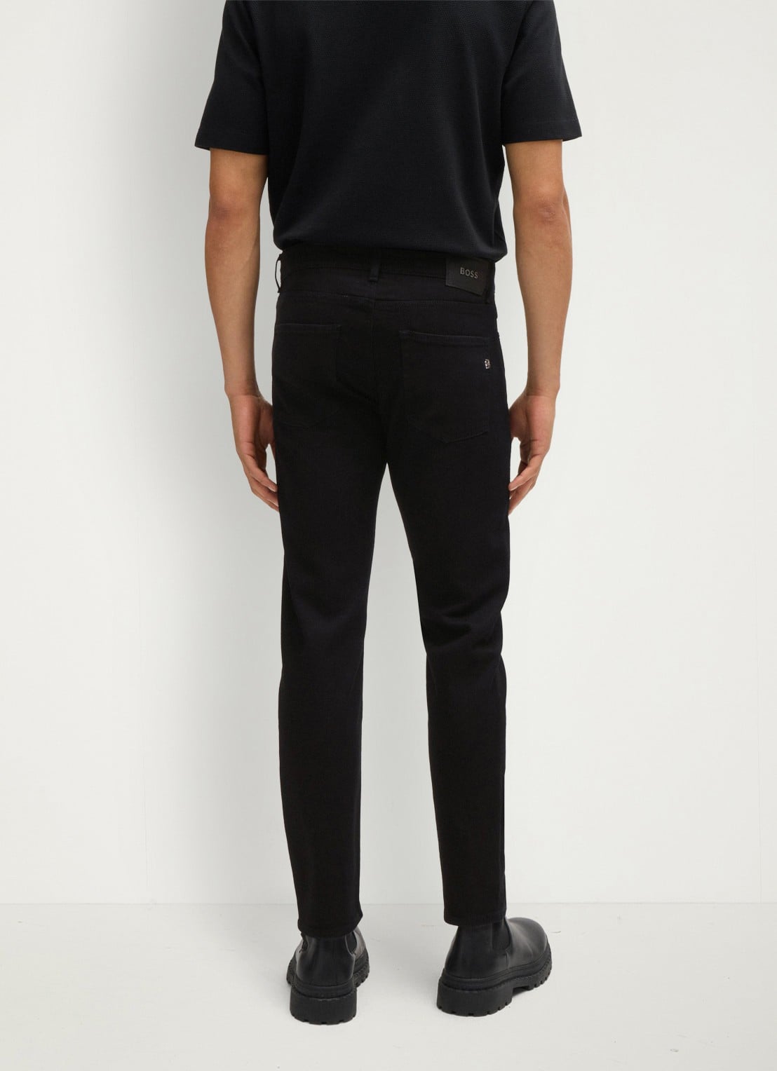 BOSS H-Delaware slim fit jeans met gekleurde wassing - detail 4 zwart