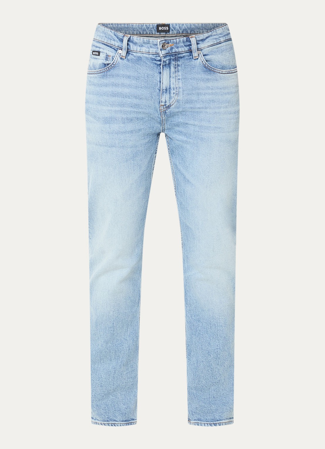 BOSS H-Delaware slim fit jeans met lichte wassing - voorkant 2 indigo