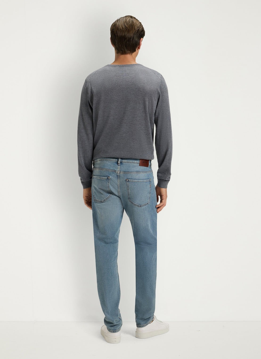BOSS H-Delaware slim fit jeans met verwassen afwerking - detail 2 indigo