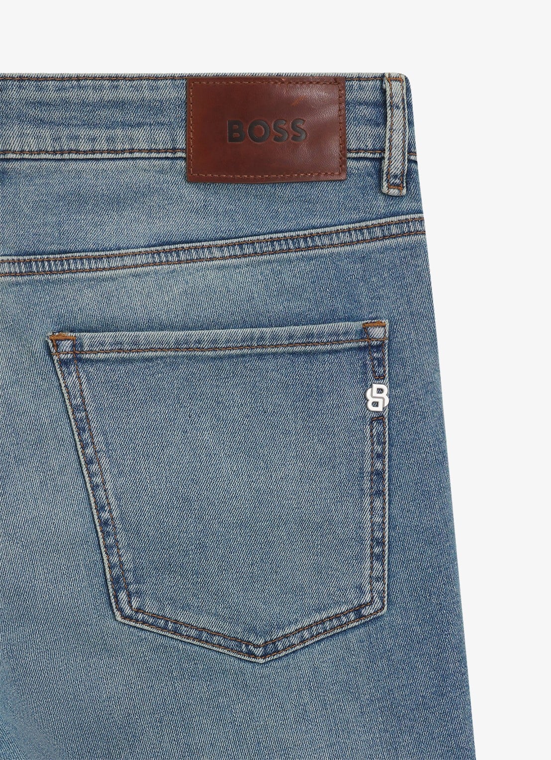 BOSS H-Delaware slim fit jeans met verwassen afwerking - detail 3 indigo