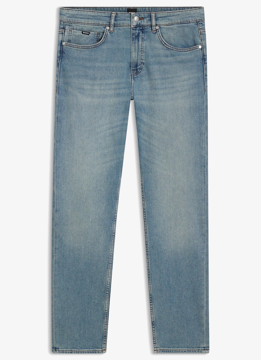 BOSS H-Delaware slim fit jeans met verwassen afwerking - voorkant 5 indigo