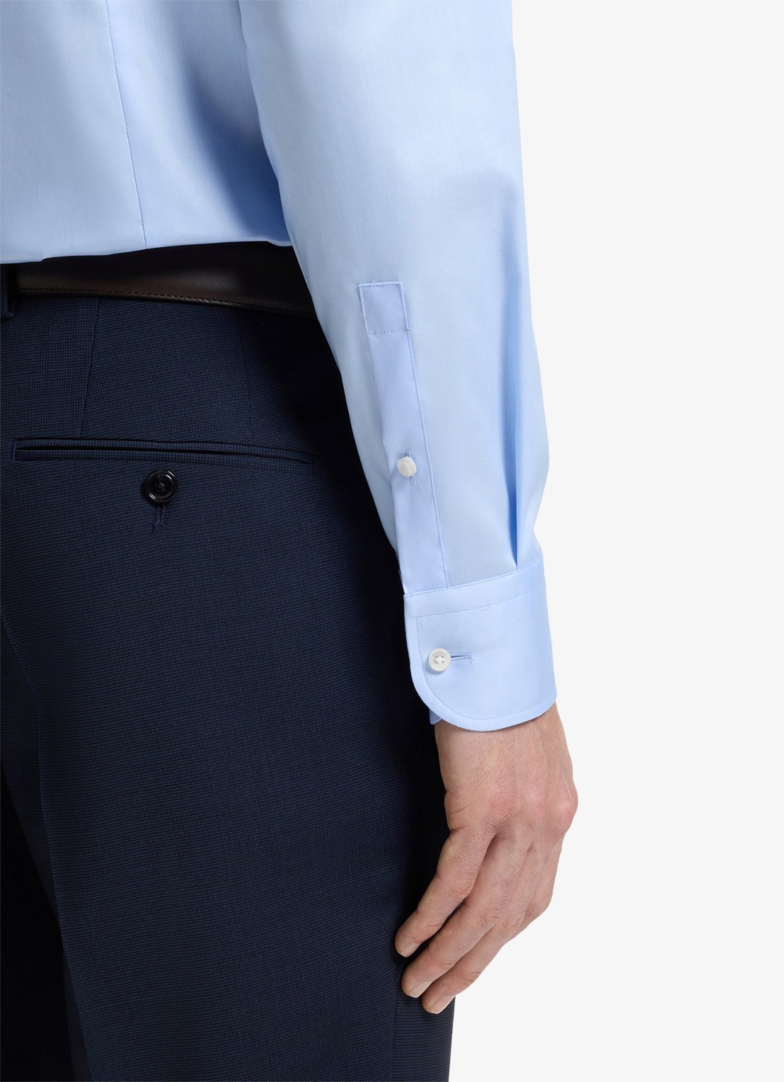 BOSS H-Hank-Kent slim fit overhemd - detail 3 lichtblauw