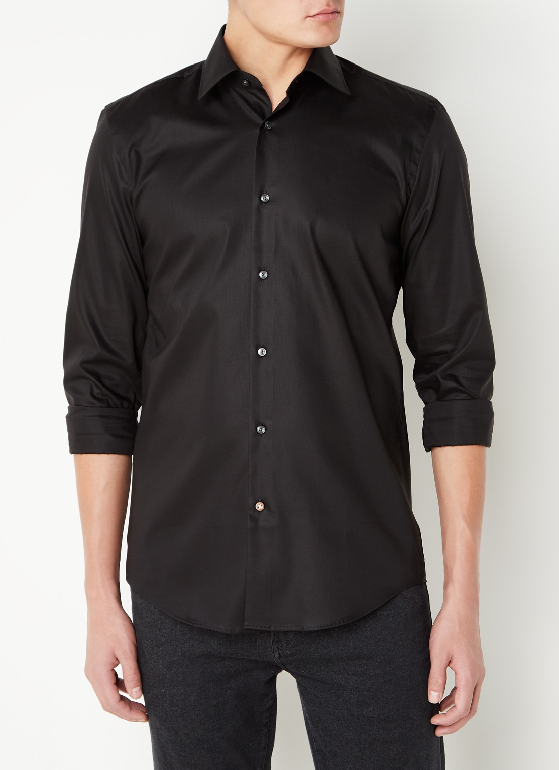 BOSS H-Hank-Kent slim fit overhemd - detail 2 zwart