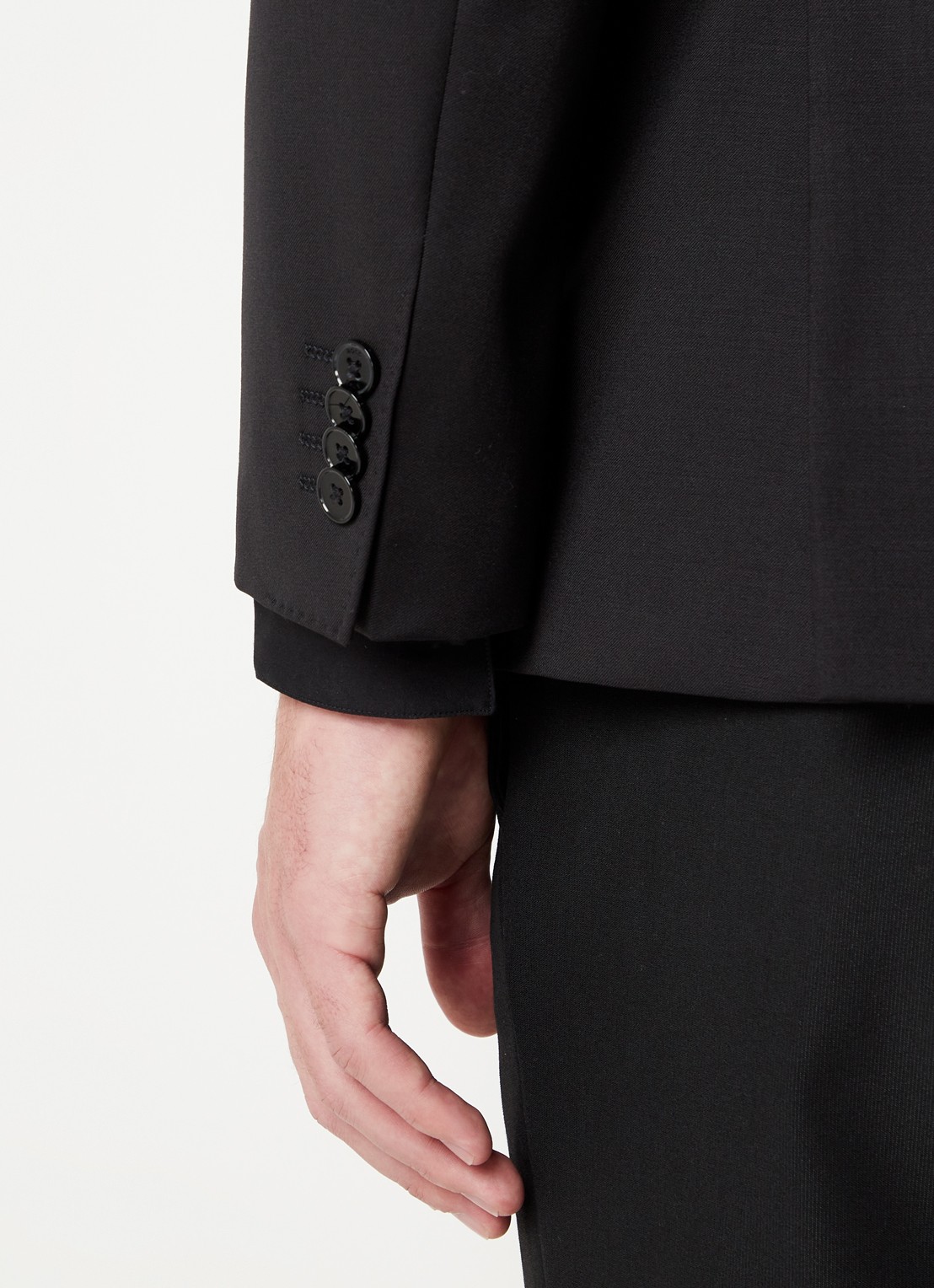 BOSS H-Huge slim fit colbert van wol met klepzakken - detail 3 antraciet