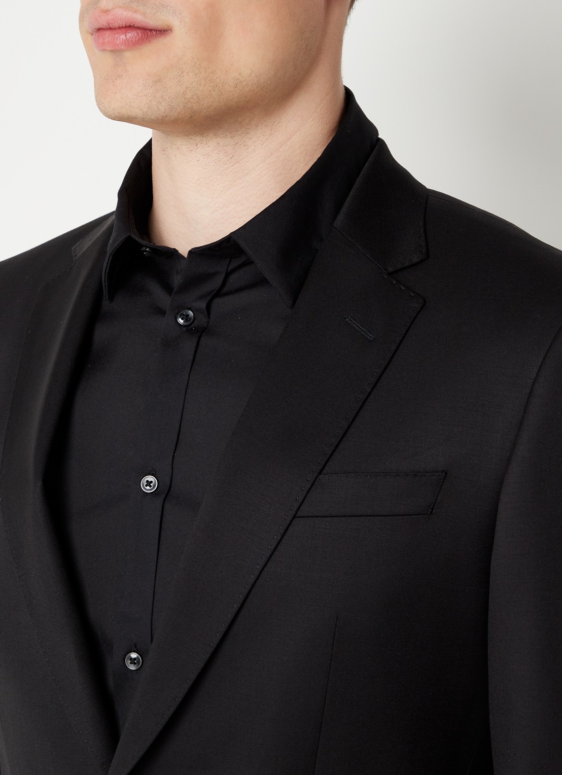 BOSS H-Huge slim fit colbert van wol met klepzakken - detail 4 antraciet