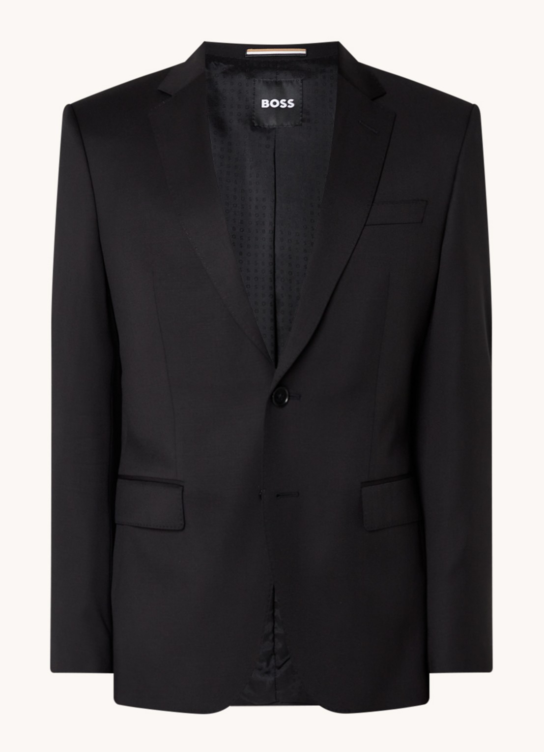 BOSS H-Huge slim fit colbert van wol met klepzakken - voorkant 5 antraciet