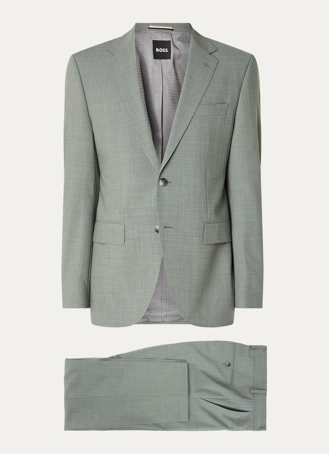 BOSS H-Jeckson regular fit 2-delig pak in scheerwolblend - voorkant 3 olijfgroen