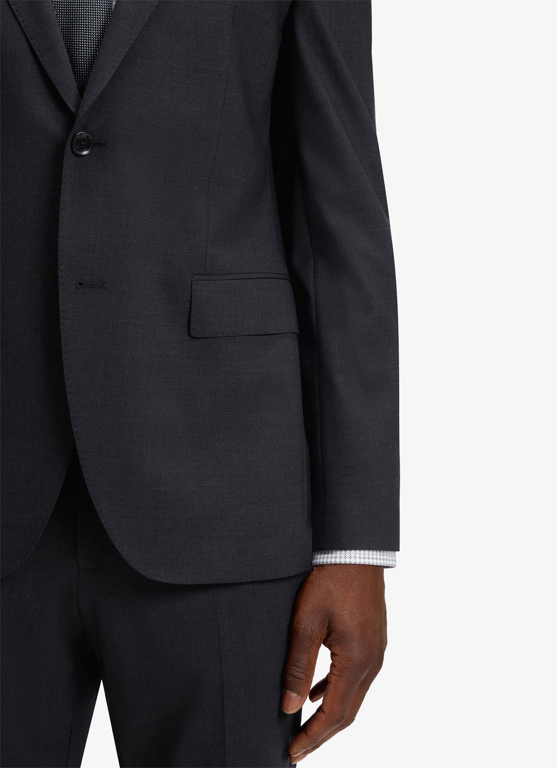 BOSS H-Jeckson regular fit 2-delig pak in scheerwolblend - detail 6 donkergrijs