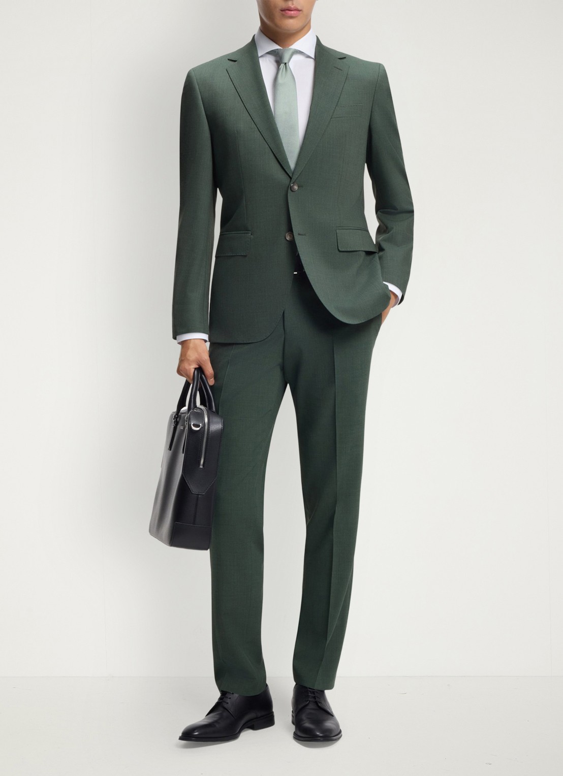 BOSS H-Jeckson regular fit 2-delig pak in scheerwolblend - voorkant 3 groen
