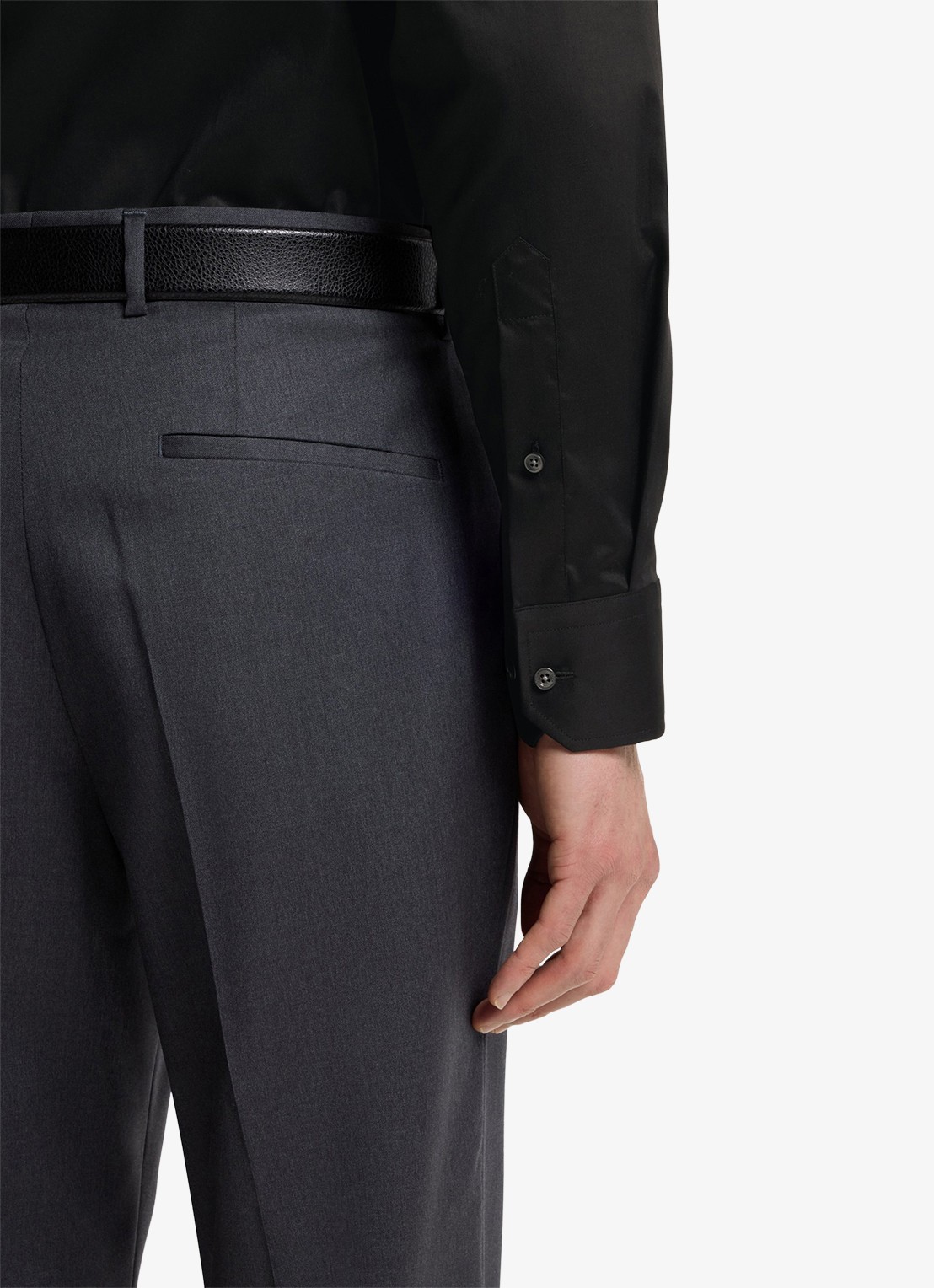BOSS H-Joe-Kent regular fit strijkvrij overhemd - detail 5 zwart
