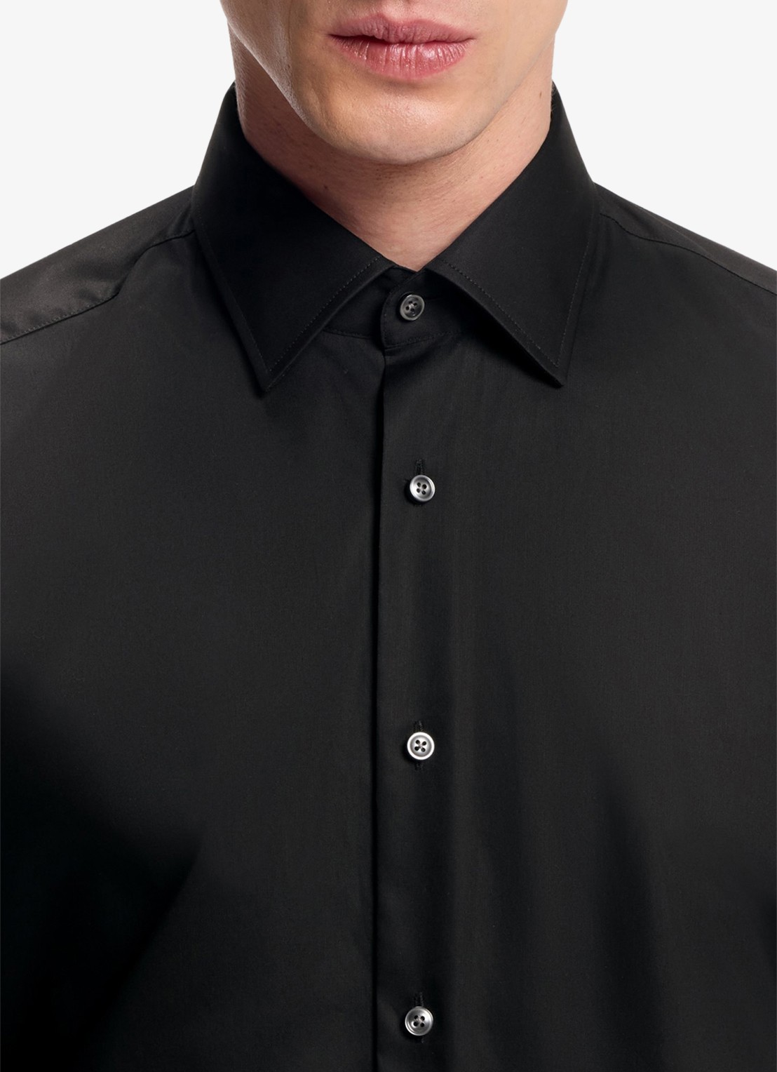 BOSS H-Joe-Kent regular fit strijkvrij overhemd - detail 6 zwart