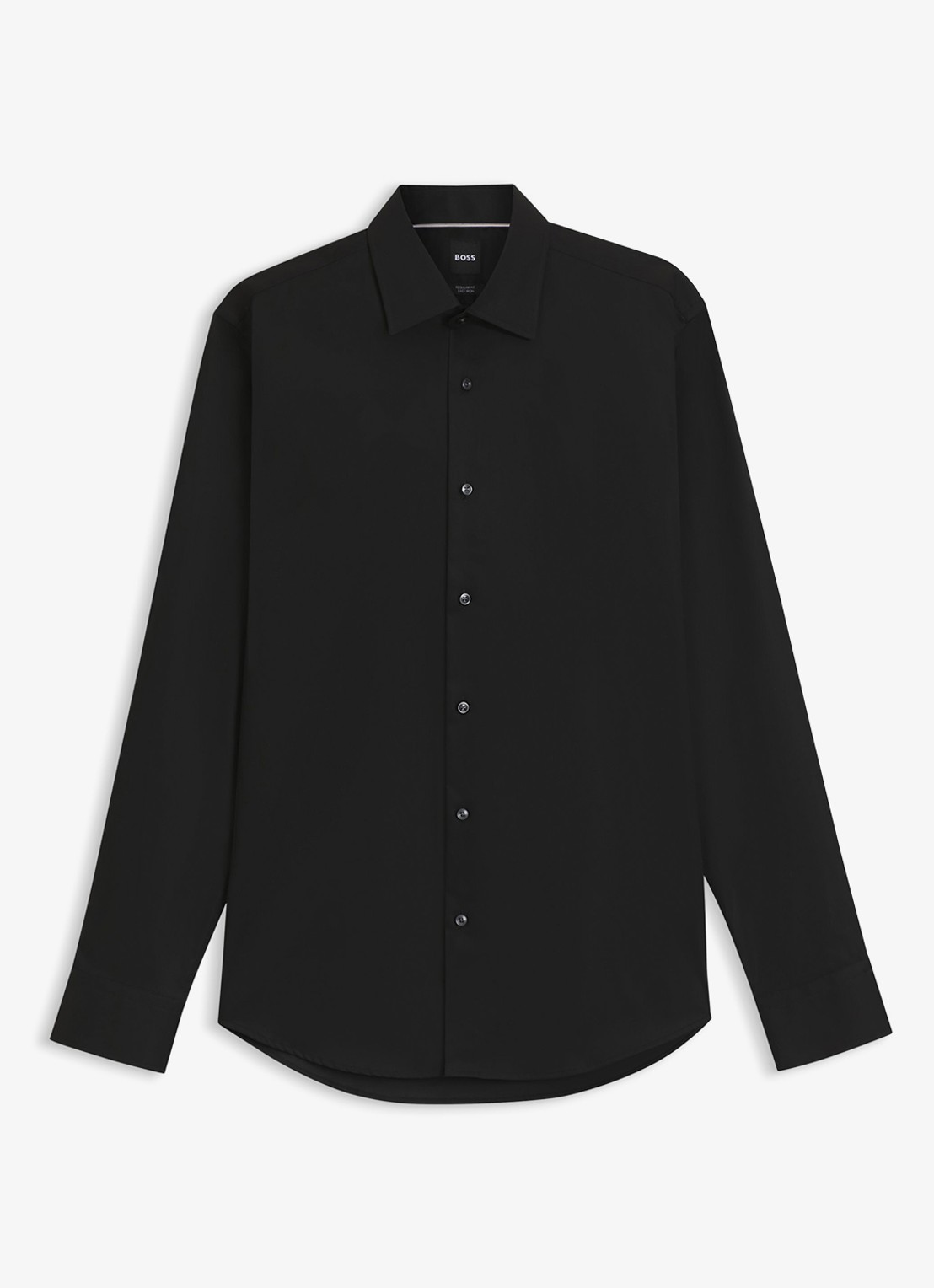 BOSS H-Joe-Kent regular fit strijkvrij overhemd - voorkant 2 zwart