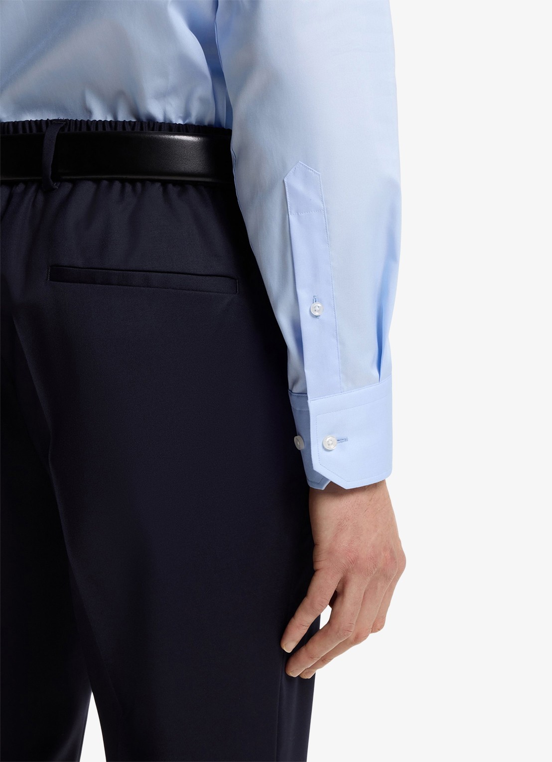 BOSS H-Joe-Kent regular fit strijkvrij overhemd - detail 5 lichtblauw