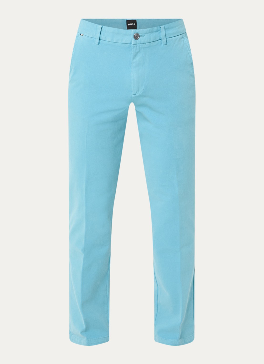 BOSS H-Kaiton1 slim fit chino met steekzakken - voorkant 2 light/pastel blue-453 / blauw
