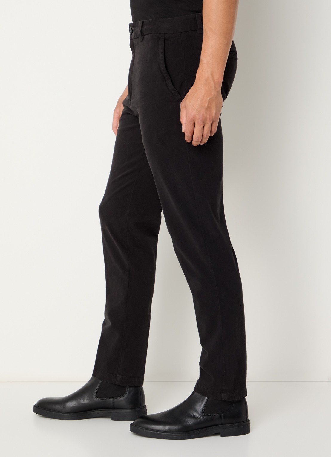 BOSS H-Kaiton1 slim fit chino met steekzakken - detail 4 black-001 / zwart