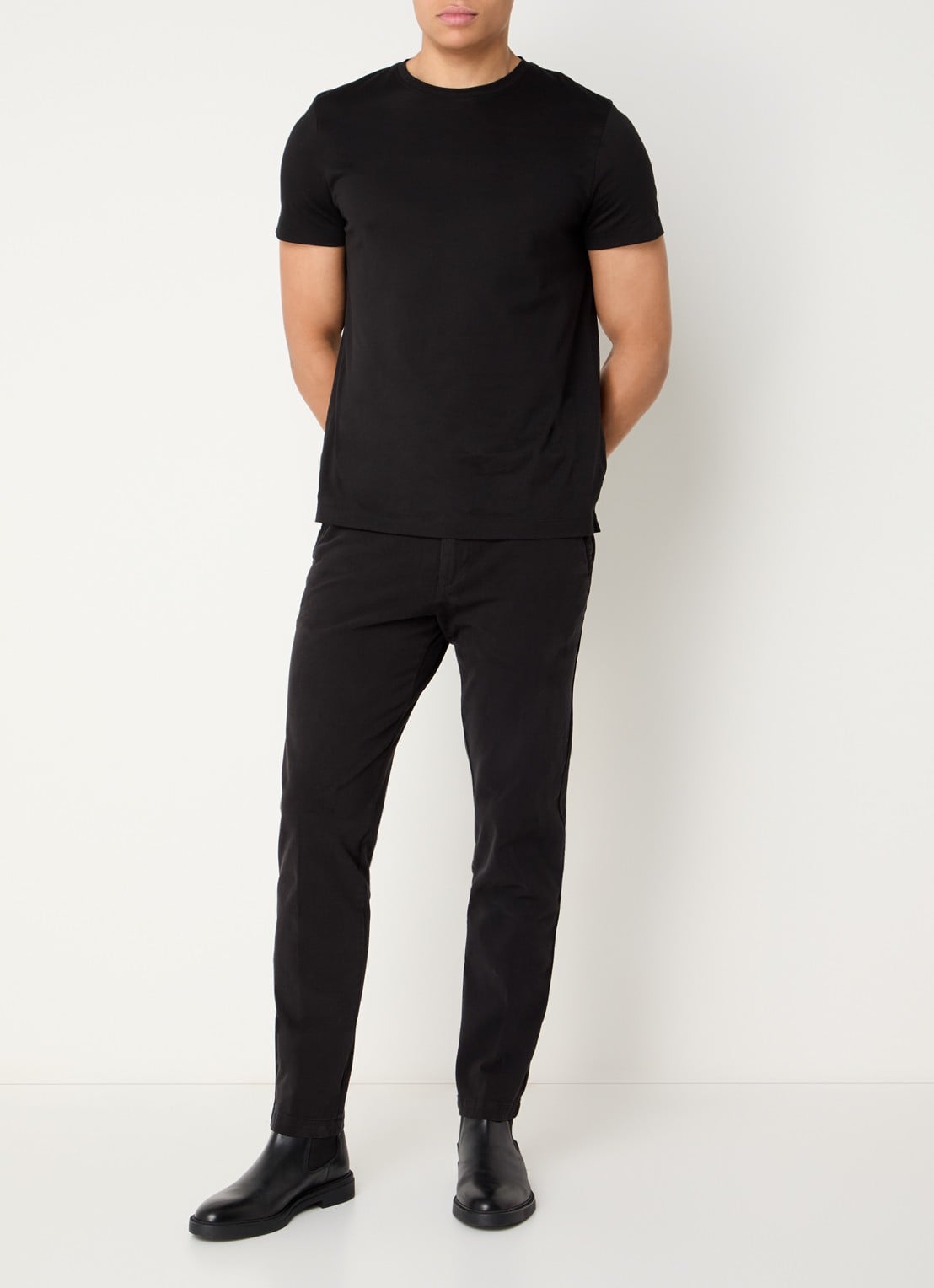 BOSS H-Kaiton1 slim fit chino met steekzakken - voorkant 2 black-001 / zwart